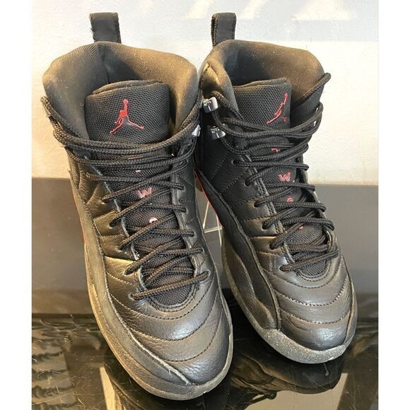 Nike Air Jordan 12 Retro Utility Shoes Boys 6.5Y Black Lace Up Sneakers Womens 8 - Picture 2 of 13